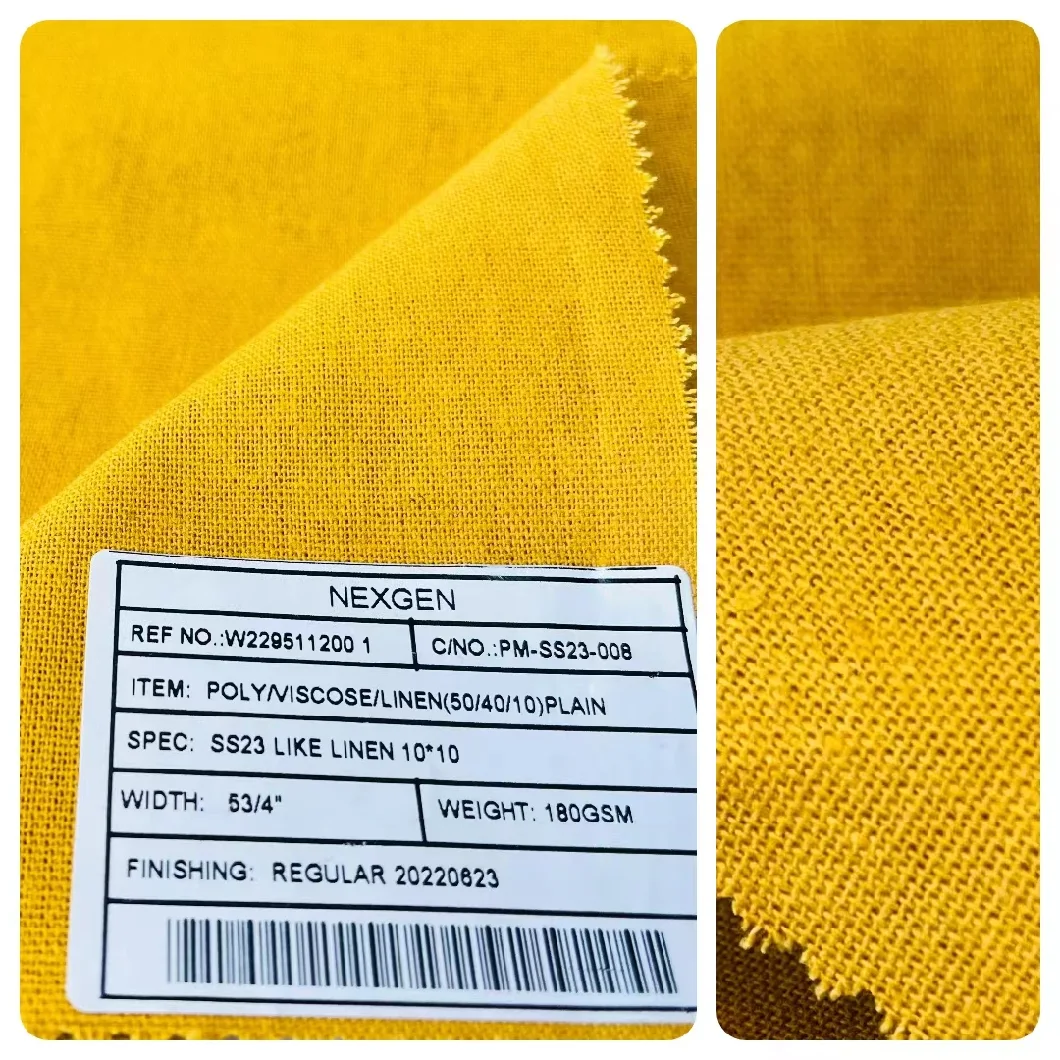 Hot Sales Linen Blended Woven Pants Fabric Manufacturer Customized Textile Garment Linen Flax Viscose Fabric for Garment